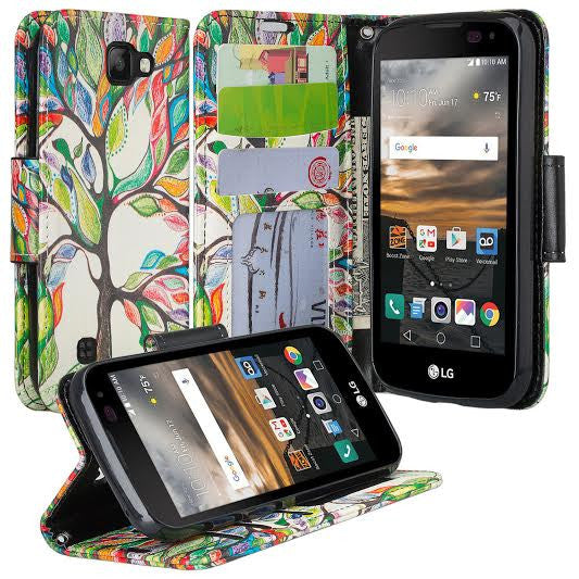 LG Optimus Zone 3 Cases | LG K4 Cases | LG Spree Cases | LG Rebel leather wallet case - vibrant tree - www.coverlabusa.com 