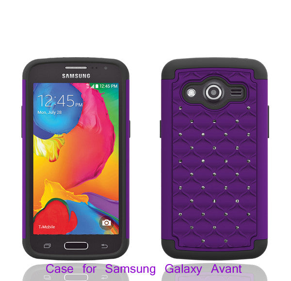 Galaxy Avant Rhinestone Case - purple/black - www.coverlabusa.com