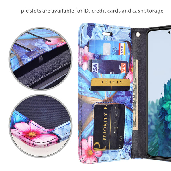 samsung galaxy s21 plus wallet case - blue butterfly - www.coverlabusa.com