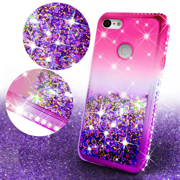 glitter phone case for google pixel 3a xl - hot pink/purple gradient - www.coverlabusa.com 