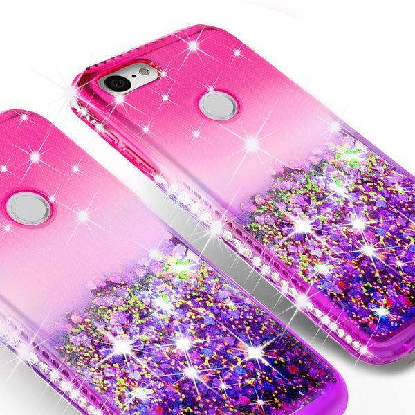 glitter phone case for google pixel 3a xl - hot pink/purple gradient - www.coverlabusa.com 