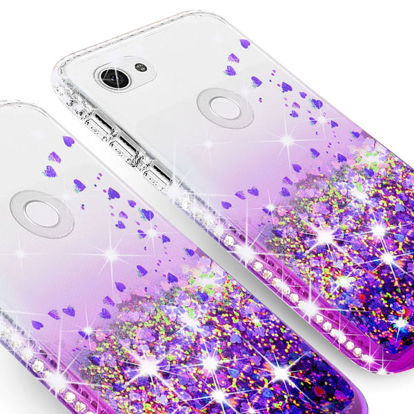 clear liquid phone case for google pixel 3a xl - purple - www.coverlabusa.com