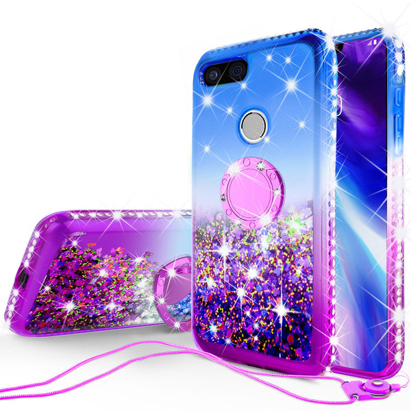 glitter ring phone case for google pixel 3 XL - blue gradient - www.coverlabusa.com