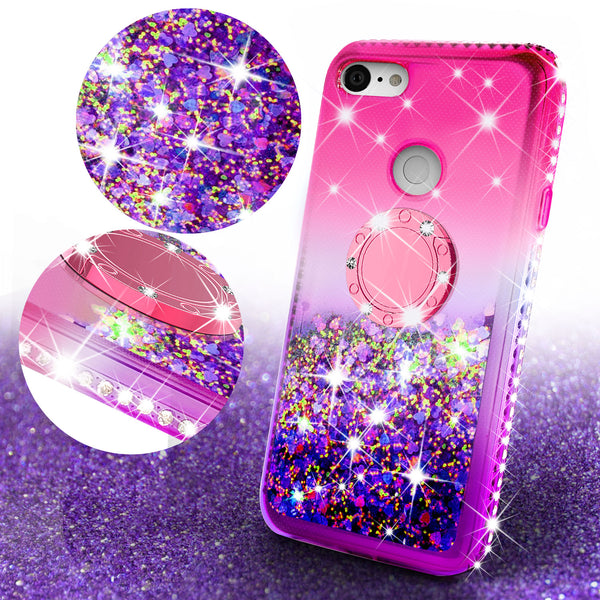 glitter phone case for google pixel 3a xl - hot pink/purple gradient - www.coverlabusa.com