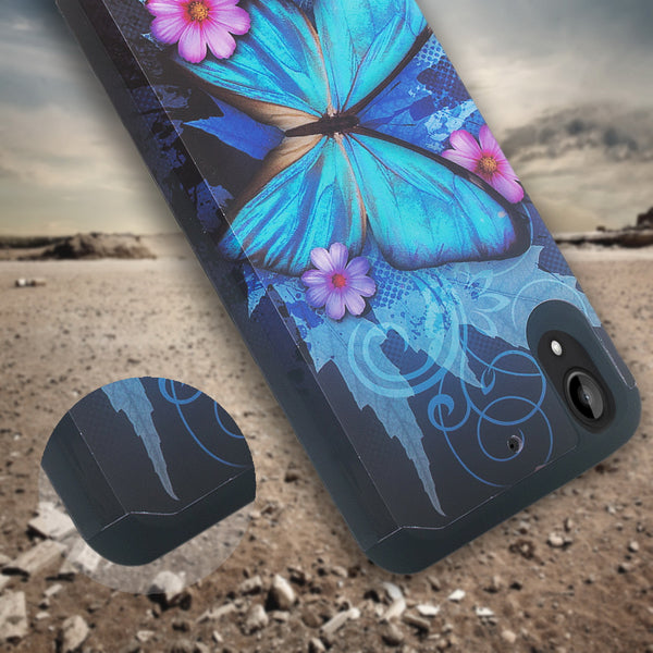 htc desire 555 hybrid case - blue butterfly - www.coverlabusa.com