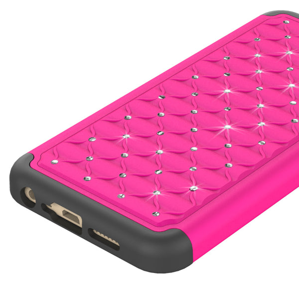 HTC One A9 Rhinestone Case - Hot Pink/Black - www.coverlabusa.com