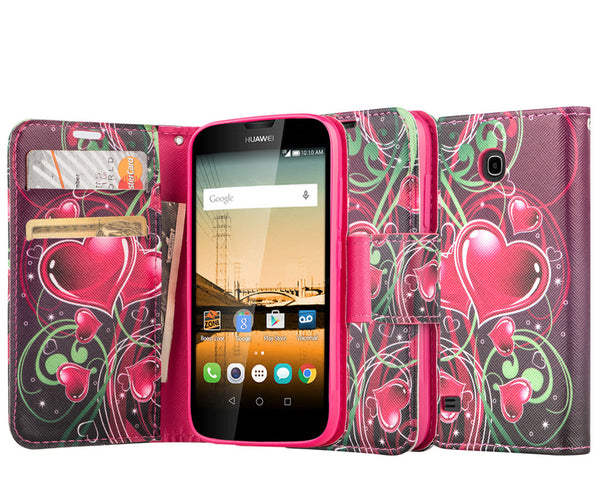 Huawei Union Wallet Case [Card Slots + Money Pocket + Kickstand] and Strap - Lily Pedals