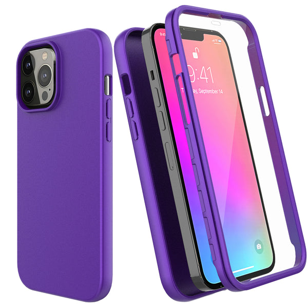 apple iphone 13 pro max full-body tpu case - purple - www.coverlabusa.com
