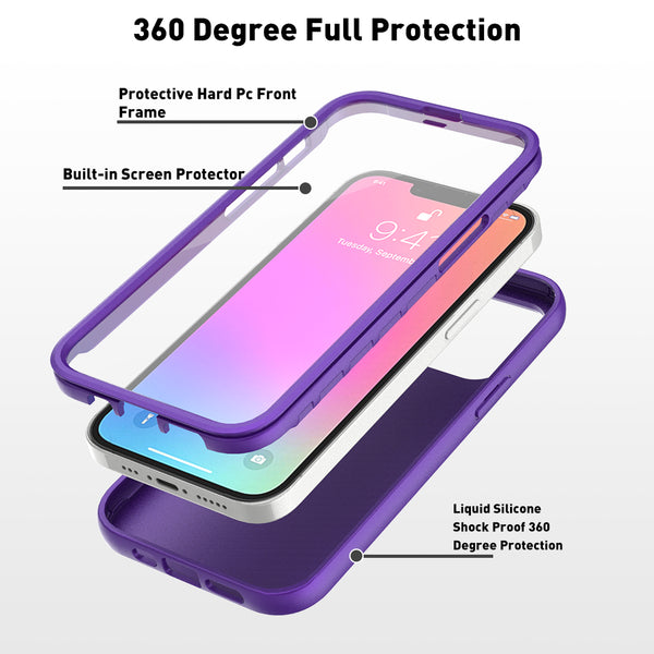 apple iphone 13 full-body tpu case - purple - www.coverlabusa.com