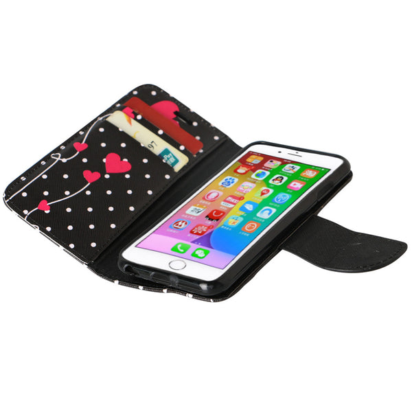 iphone 6 case, iphone 6 wallet case - polka dot hearts - www.coverlabusa.com