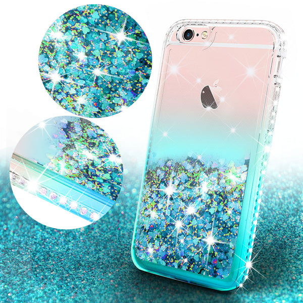 clear liquid phone case for apple iphone 8 - teal - www.coverlabusa.com 