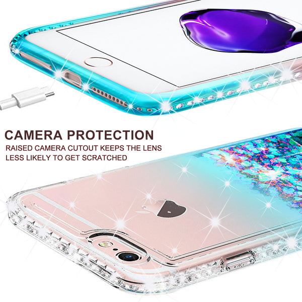 clear liquid phone case for apple iphone 8 - teal - www.coverlabusa.com 