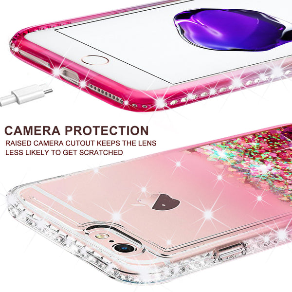 clear liquid phone case for apple iphone 8 - hot pink - www.coverlabusa.com 
