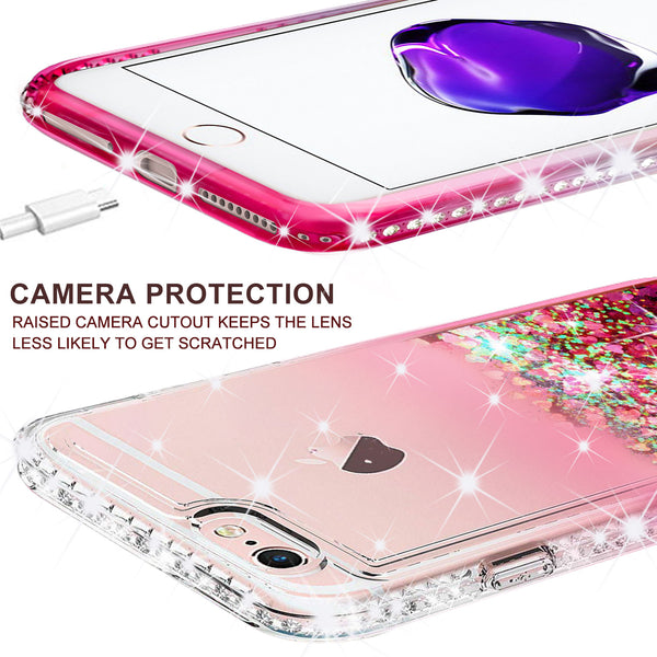 clear liquid phone case for apple iphone 8 plus - hot pink - www.coverlabusa.com 