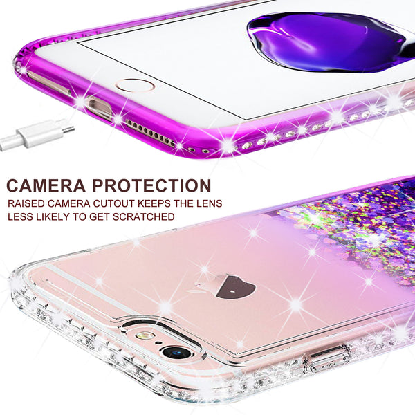 clear liquid phone case for apple iphone 8 plus - purple - www.coverlabusa.com 
