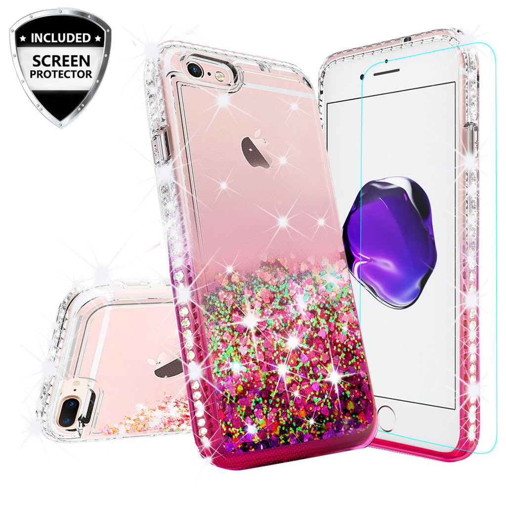 clear liquid phone case for apple iphone 8 - hot pink - www.coverlabusa.com 