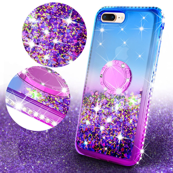 glitter ring phone case for Apple iPhone 7/8 - blue gradient - www.coverlabusa.com 