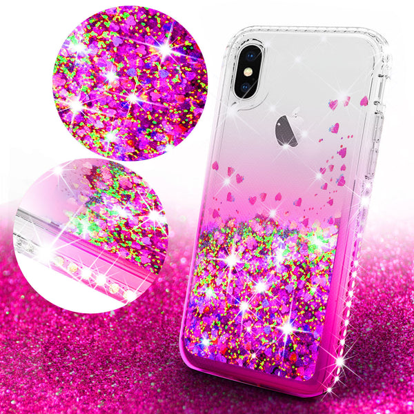 clear liquid phone case for apple iphone xr - hot pink - www.coverlabusa.com 