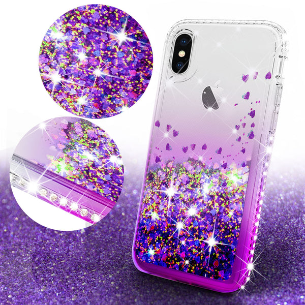 clear liquid phone case for apple iphone xr - purple - www.coverlabusa.com 