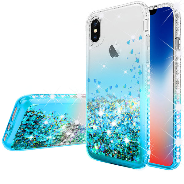 clear liquid phone case for apple iphone xr - teal - www.coverlabusa.com 