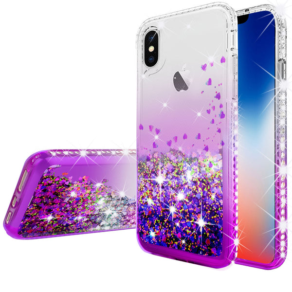 clear liquid phone case for apple iphone xs/iphone x - purple - www.coverlabusa.com 