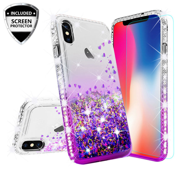 clear liquid phone case for apple iphone xs/iphone x - purple - www.coverlabusa.com 