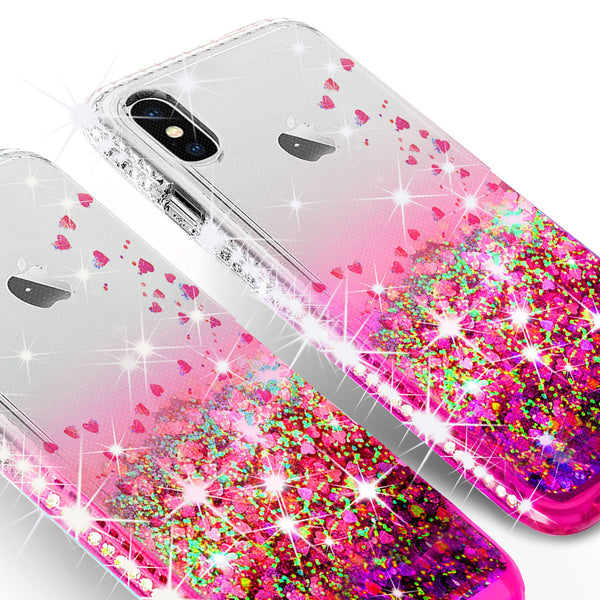 clear liquid phone case for apple iphone xr - hot pink - www.coverlabusa.com 