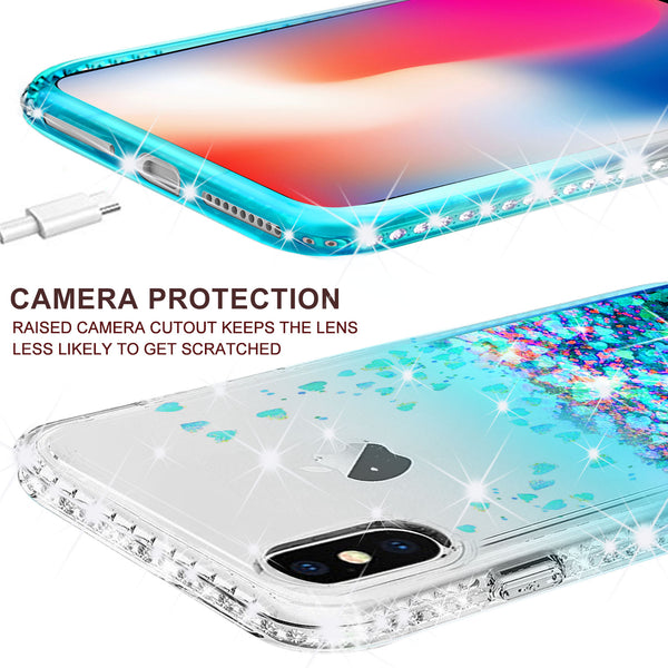 clear liquid phone case for apple iphone xr - teal - www.coverlabusa.com 