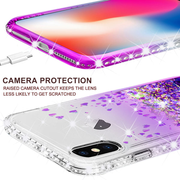 clear liquid phone case for apple iphone xr - purple - www.coverlabusa.com 