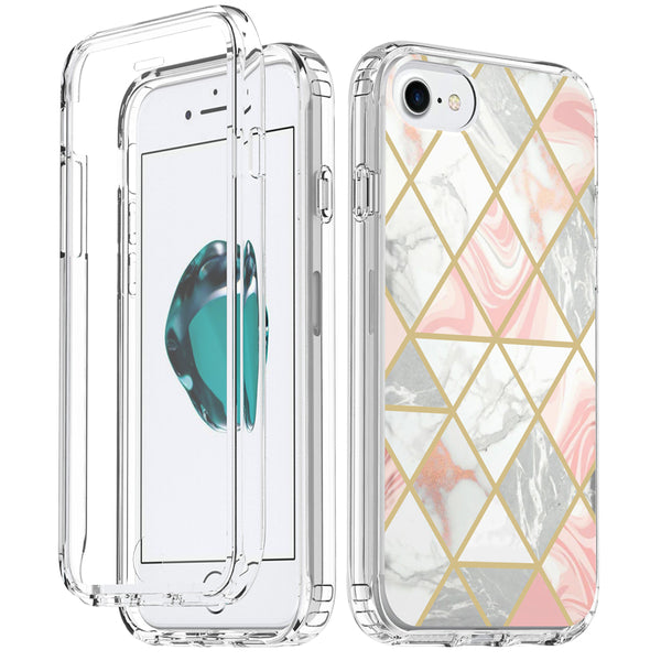 apple ipohne 8 full-body case - pink marble - www.coverlabusa.com