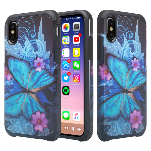 apple iphone xr hybrid case - blue butterfly - www.coverlabusa.com