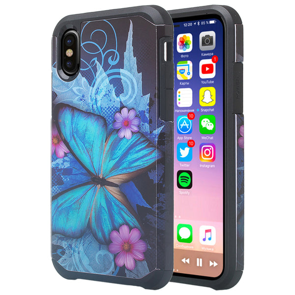 apple iphone xs max hybrid case - blue butterfly - www.coverlabusa.com