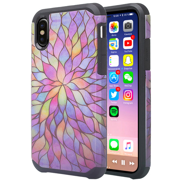 apple iphone xr hybrid case - rainbow flower - www.coverlabusa.com