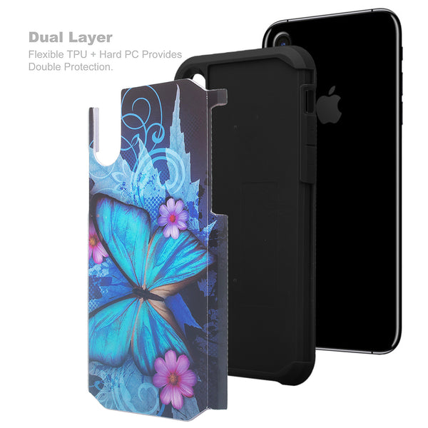 Apple iPhone X, Iphone 10 cover case - blue flower - www.coverlabusa.com