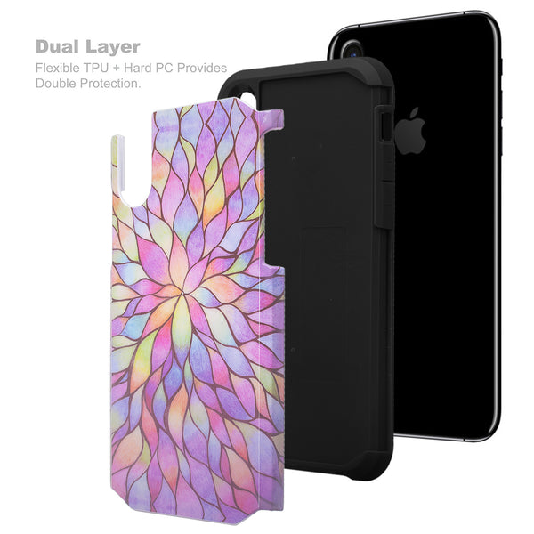 apple iphone xs max hybrid case - rainbow flower - www.coverlabusa.com