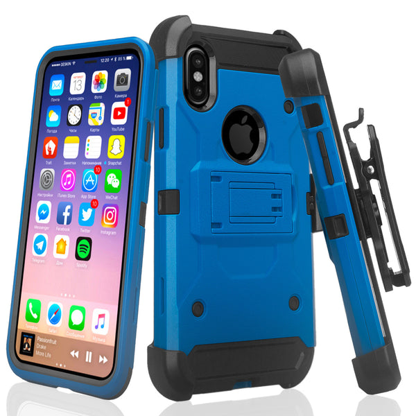 Apple Iphone X, iPhone 10 holster case - blue - www.coverlabusa.com