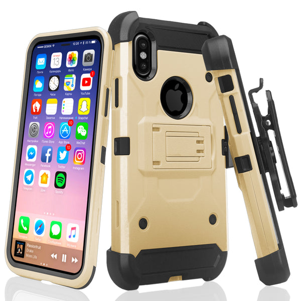 Apple Iphone X, iPhone 10 holster case - gold - www.coverlabusa.com