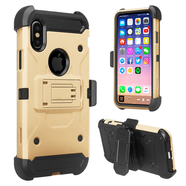 Apple Iphone X, iPhone 10 holster case - gold - www.coverlabusa.com