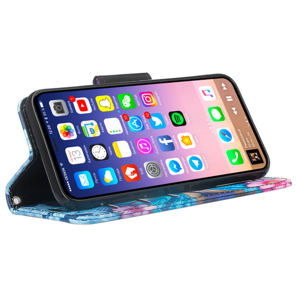 Apple iPhone X Wallet Case - blue butterfly - www.coverlabusa.com