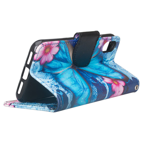 Apple iPhone X Wallet Case - blue butterfly - www.coverlabusa.com