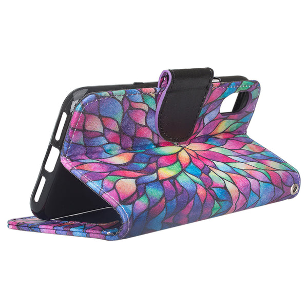 apple iphone xr wallet case - rainbow flower - www.coverlabusa.com