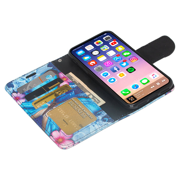 Apple iPhone X Wallet Case - blue butterfly - www.coverlabusa.com