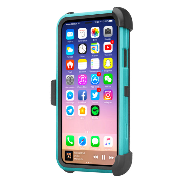 Apple Iphone X, iPhone 10 holster case - teal - www.coverlabusa.com