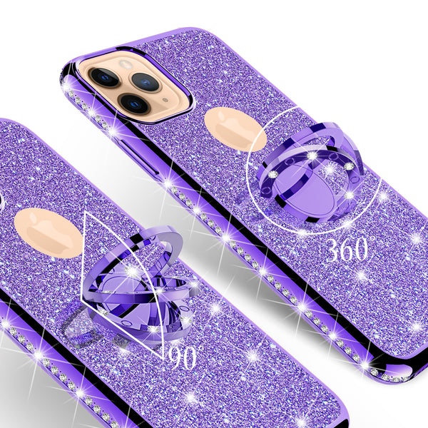 apple iphone 12 pro max glitter bling fashion case - purple - www.coverlabusa.com