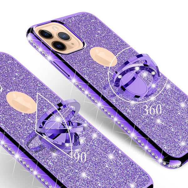 apple iphone 13 pro glitter bling fashion case - purple - www.coverlabusa.com