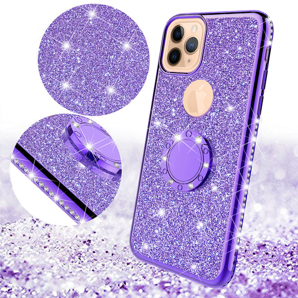apple iphone 12 pro max glitter bling fashion case - purple - www.coverlabusa.com