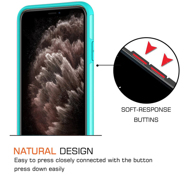 apple iphone 11 pro max glitter hybrid case - teal - www.coverlabusa.com