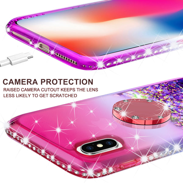 glitter ring phone case for Apple iPhone XR - pink gradient - www.coverlabusa.com 