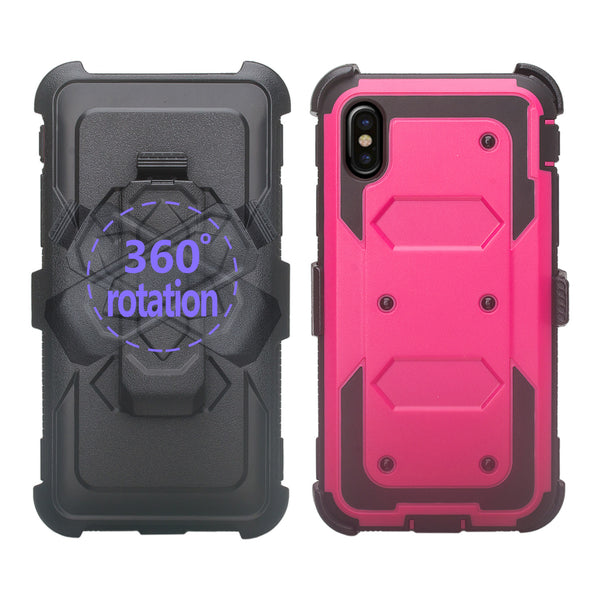 Apple iPhone XS Max heavy duty holster case - hot pink - www.coverlabusa.com