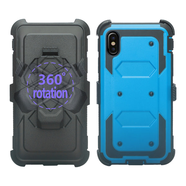 Apple iPhone XR heavy duty holster case - blue - www.coverlabusa.com